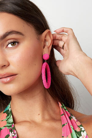 Pendientes abalorios candy alargados - Acero inoxidable blanquecino h5 Imagen3