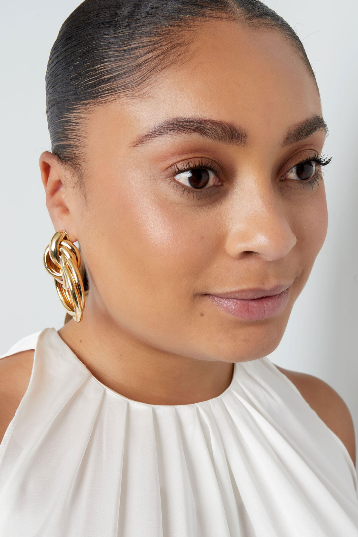 Earrings different hoops - Gold Color Metal