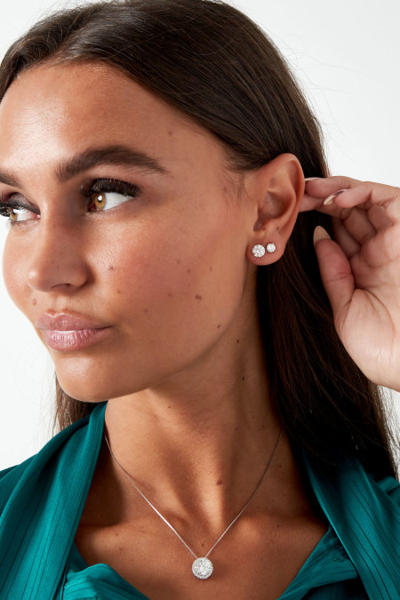 Ear studs stone - Silver Color color 2