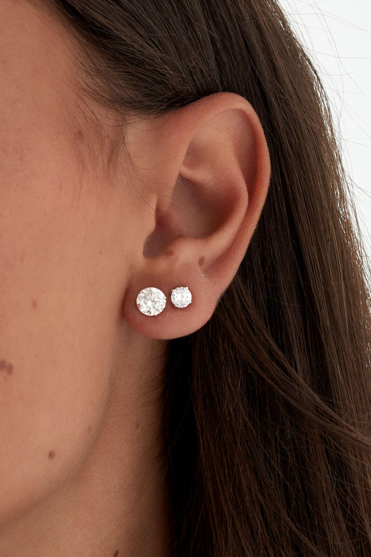 Ear studs stone - Silver Color color Picture3