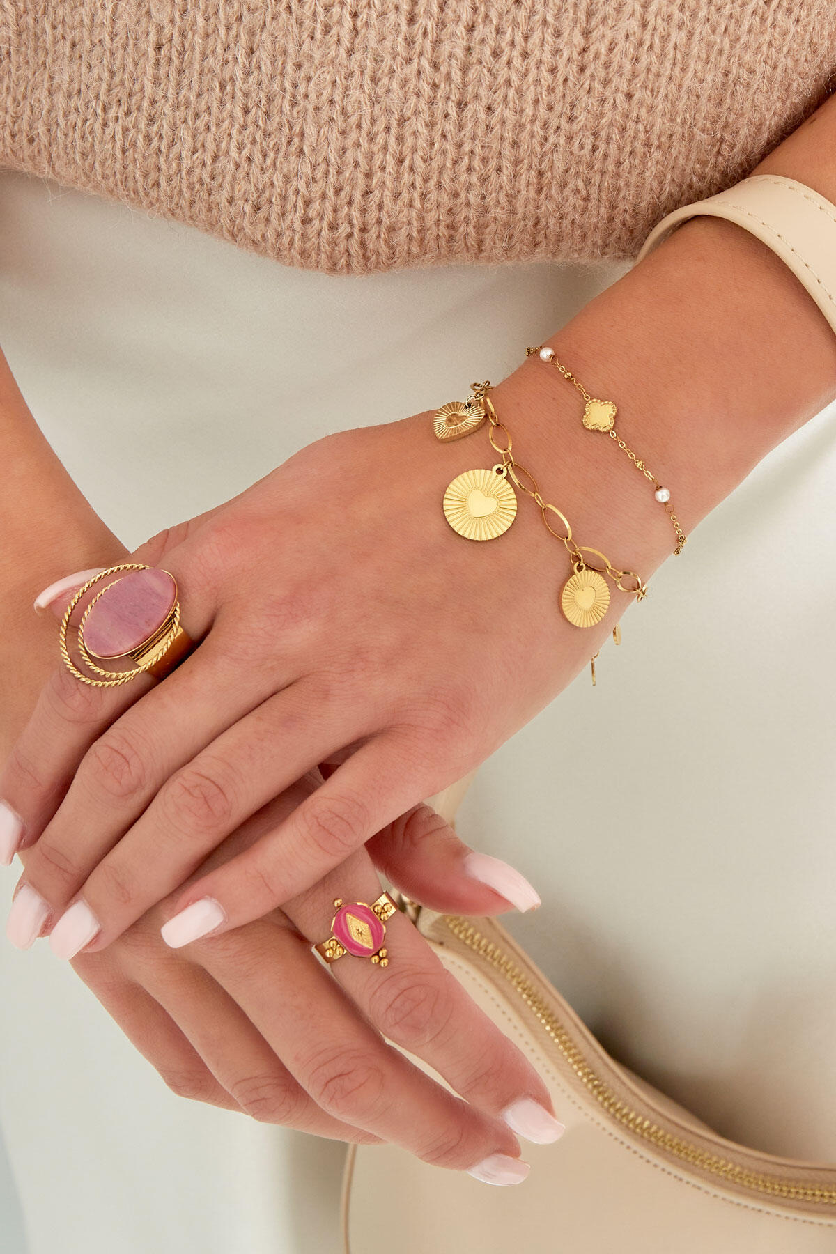 bracelet 3 heart coins 2