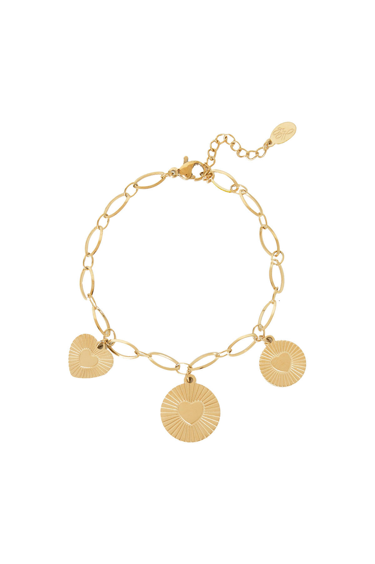 bracelet 3 heart coins