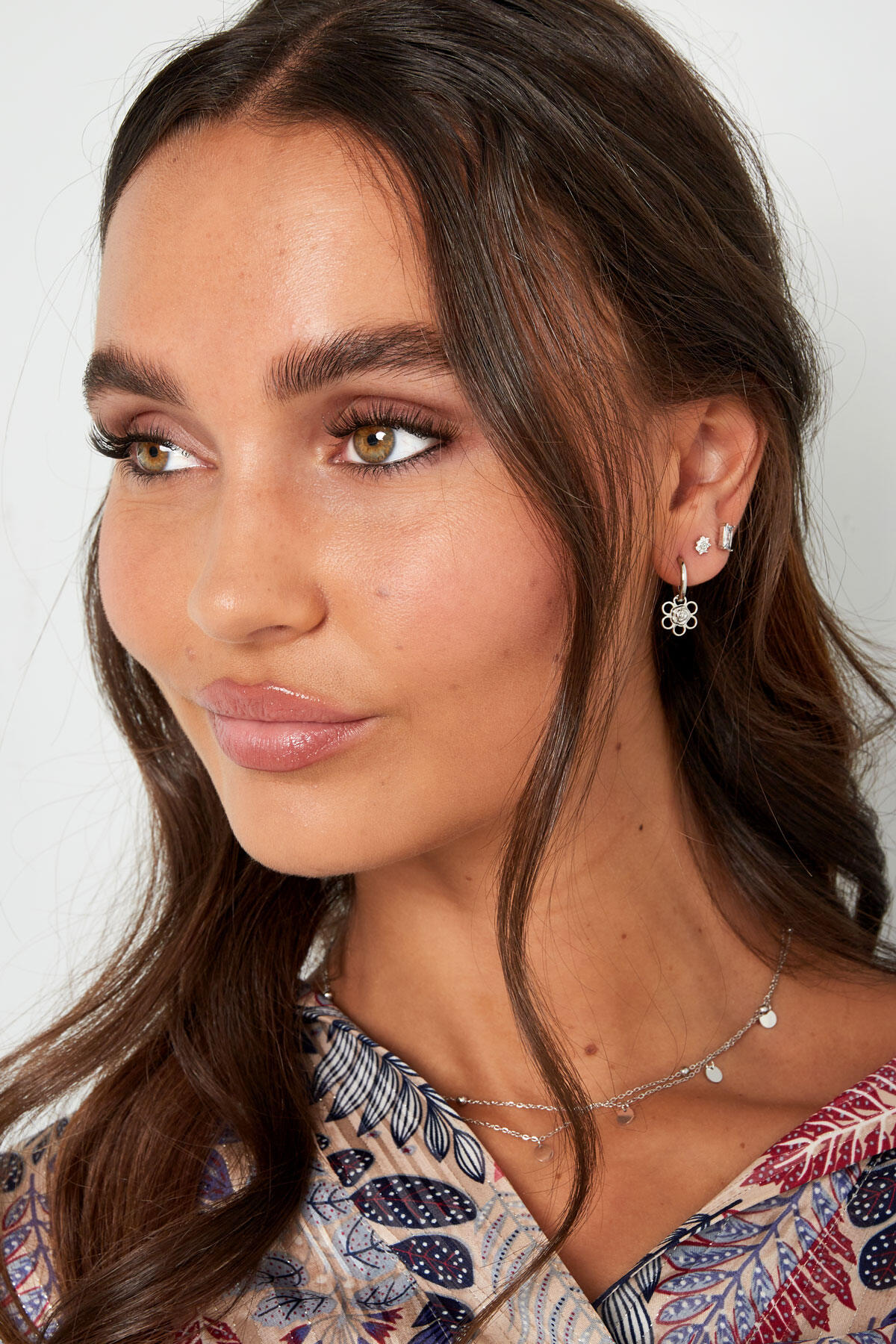 boucles d'oreilles charm fleur/rose Image2