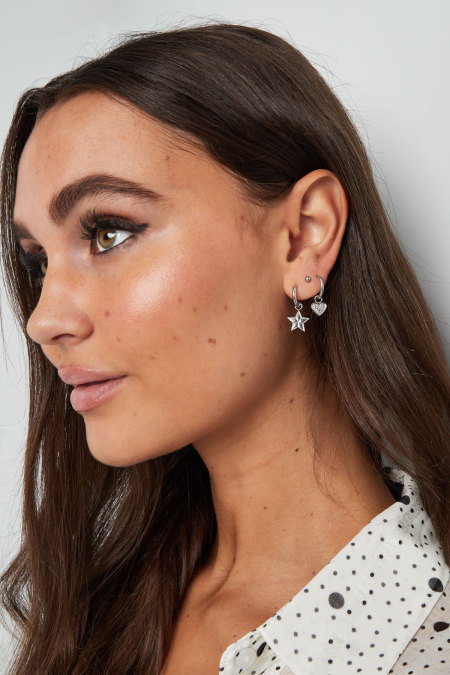 earrings heart with print 2