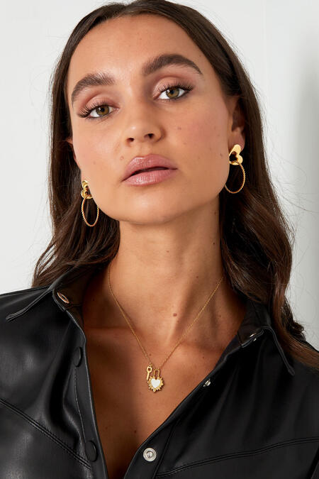 Earrings Heart With Ring 2