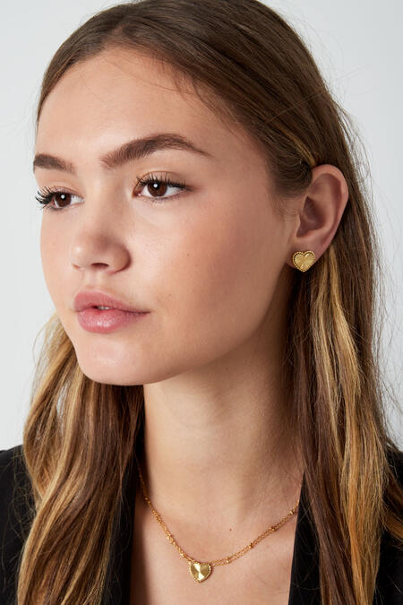 ear studs heart with stripes 2