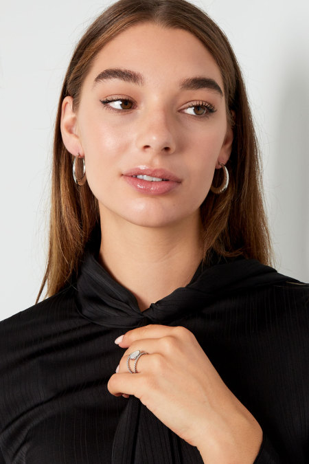 Earrings Oval With Print 2