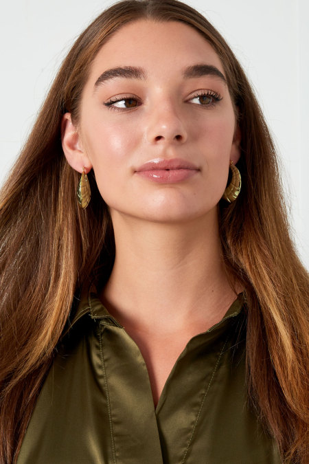Earrings statement hoops cut out - Silver Color color 2