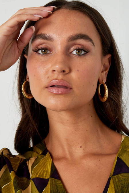 earrings round with print 2