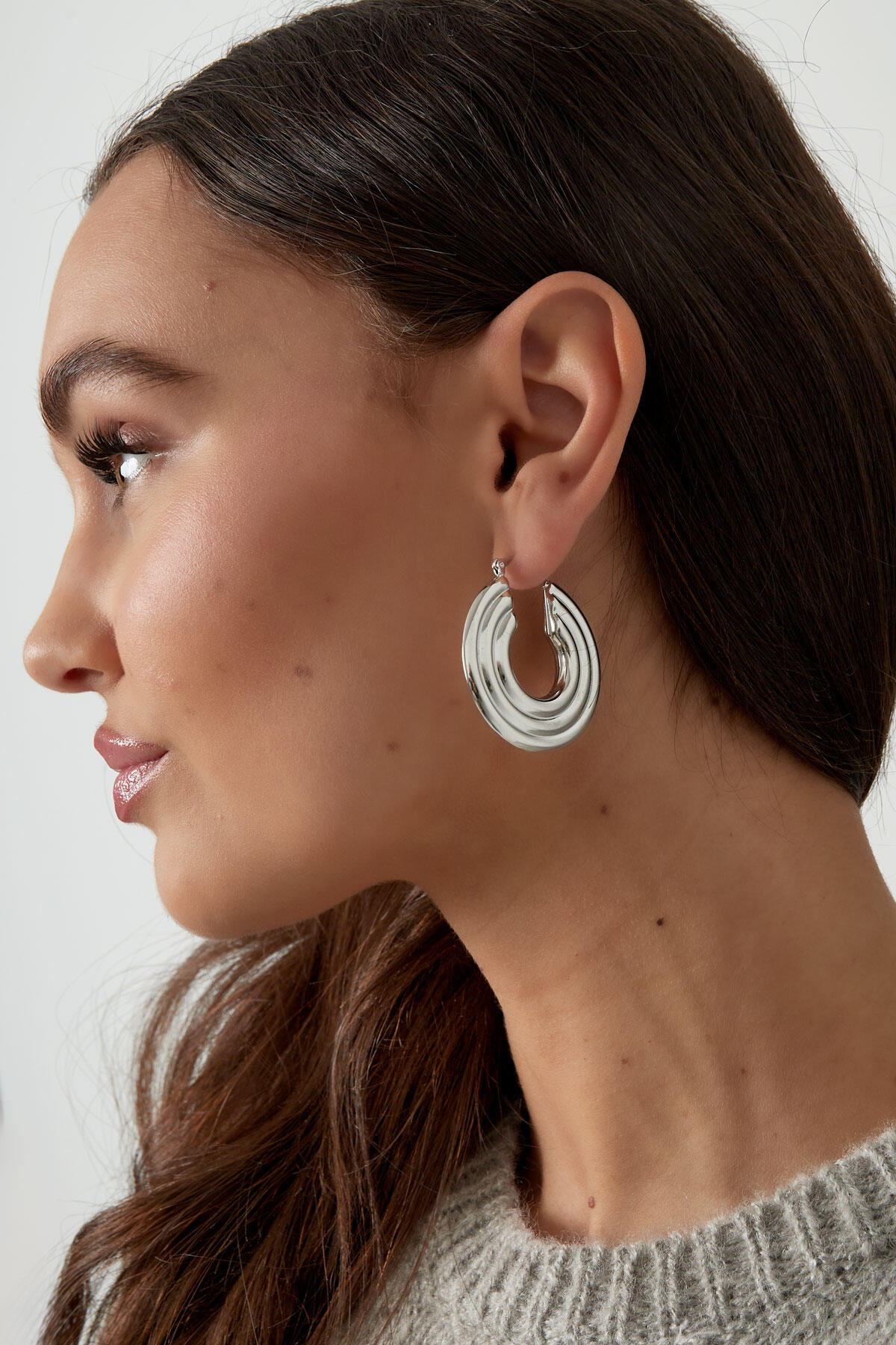 pendientes redondos con estampado Imagen4