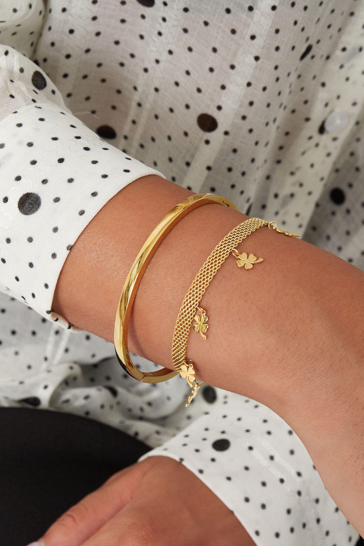 bracciale robusto con quadrifogli Immagine2