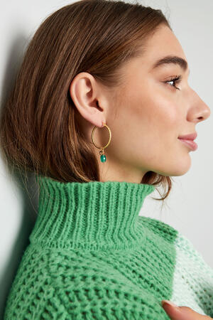 Pendientes cuentas fiesta - Color dorado/verde h5 Imagen4