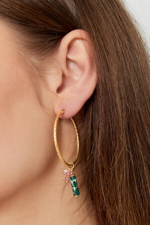 earrings relief with natural stone and pearl h5 Picture3