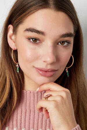 earrings relief with natural stone and pearl h5 Picture4