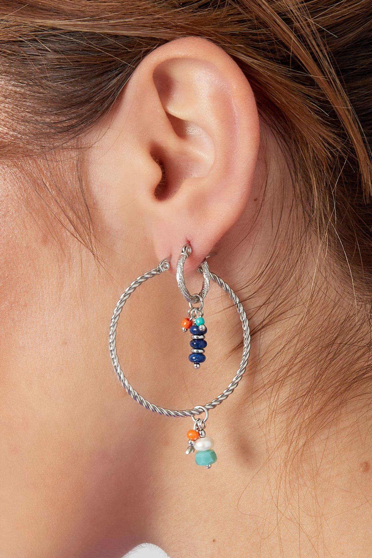 Earrings beads party blue - Gold color/blue h5 Picture3