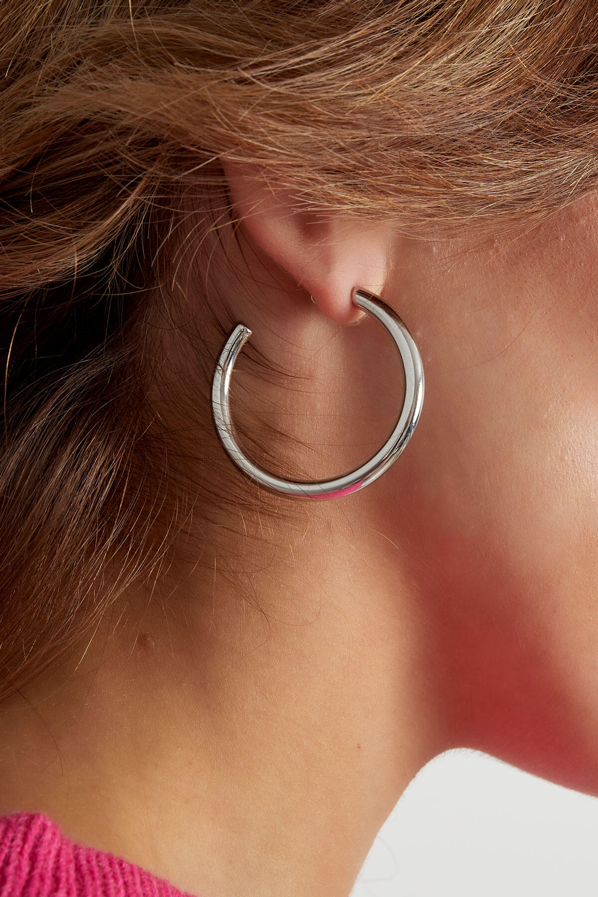 Boucles d'oreilles épaisses basiques - dorées h5 Image4