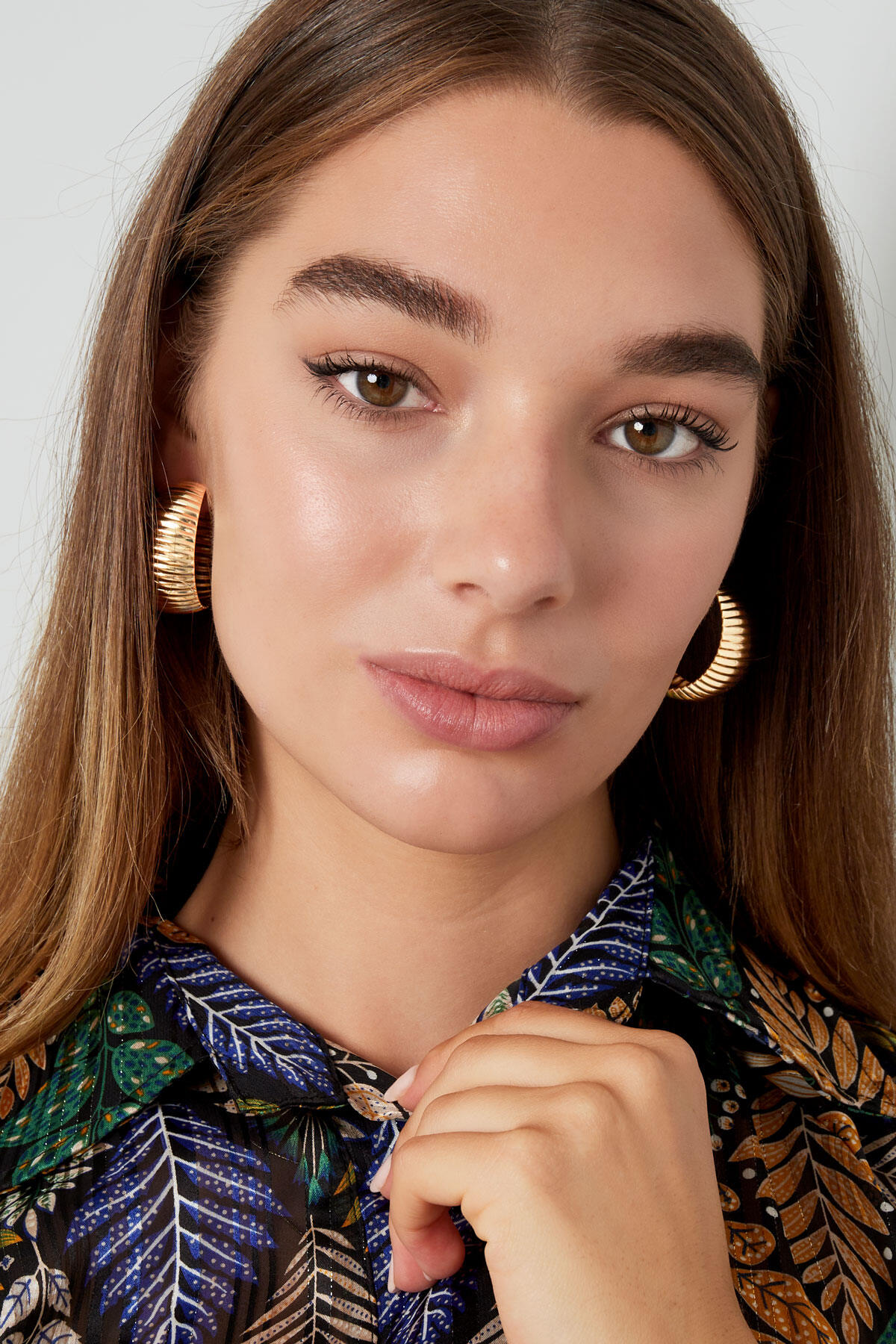 Earrings Coarse Stripes Print - Silver Color Color 2