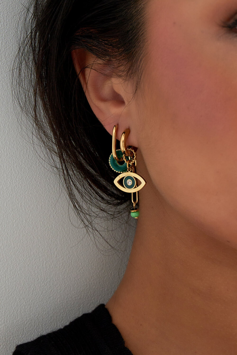 Orecchini eye see you - Colore oro verde h5Immagine3