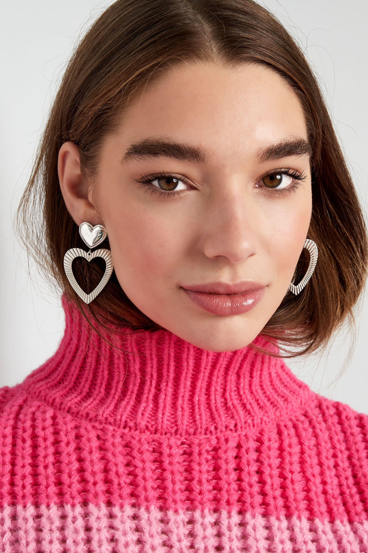 double heart earrings