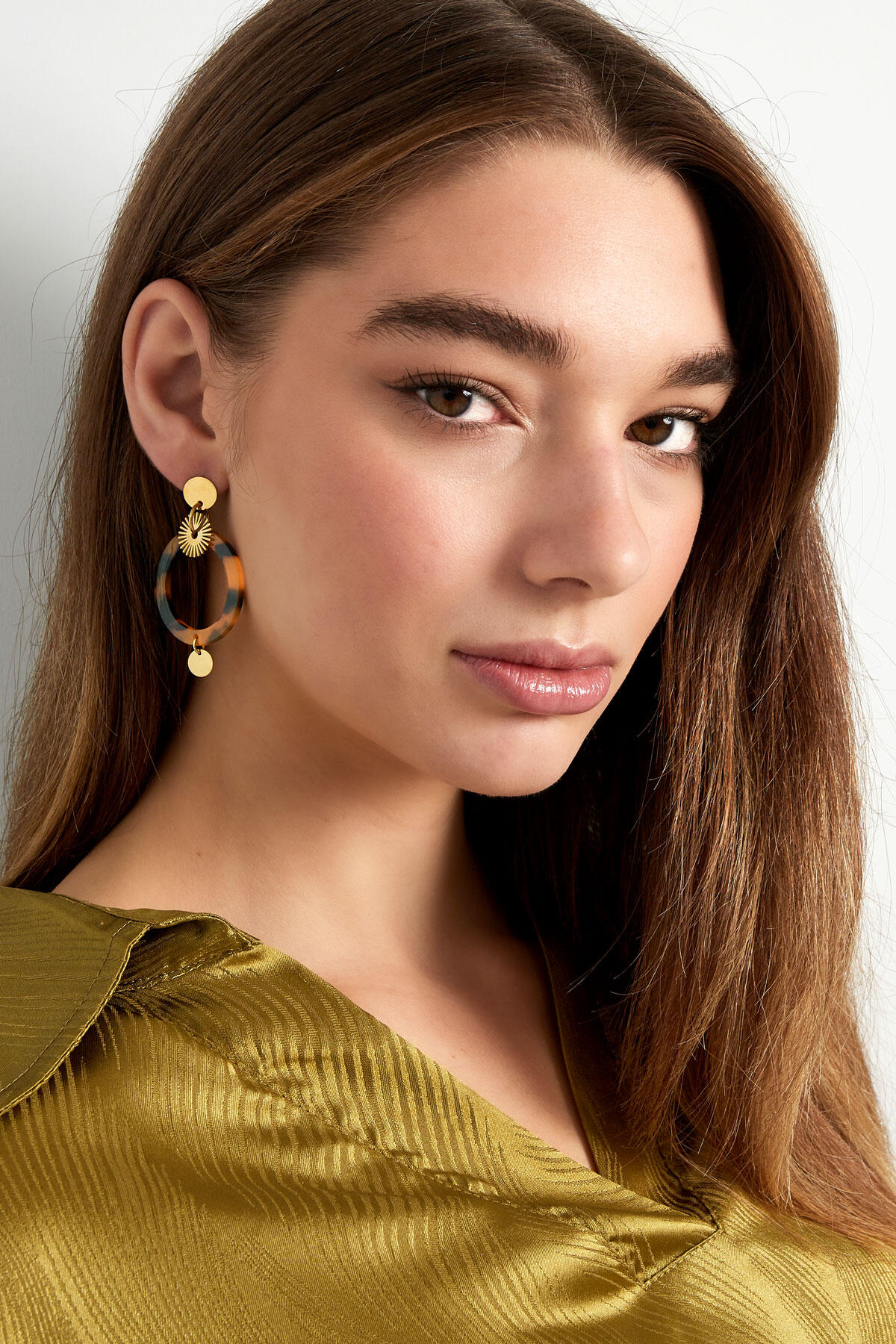 circle earrings with print