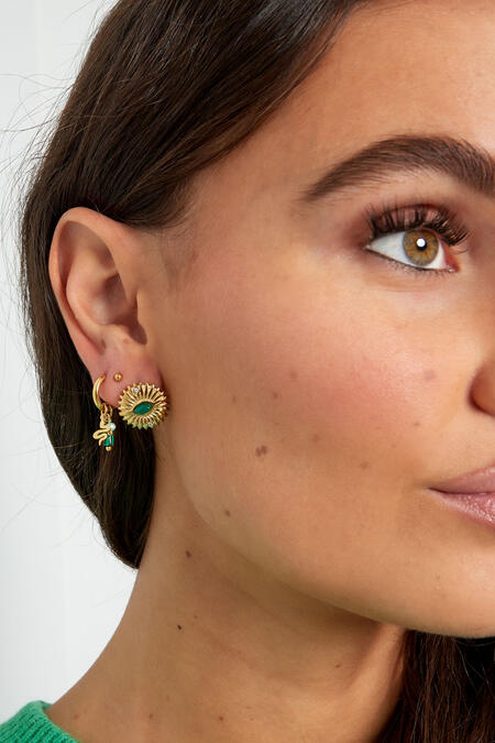Earrings Natural Stone With Snake Detail 2