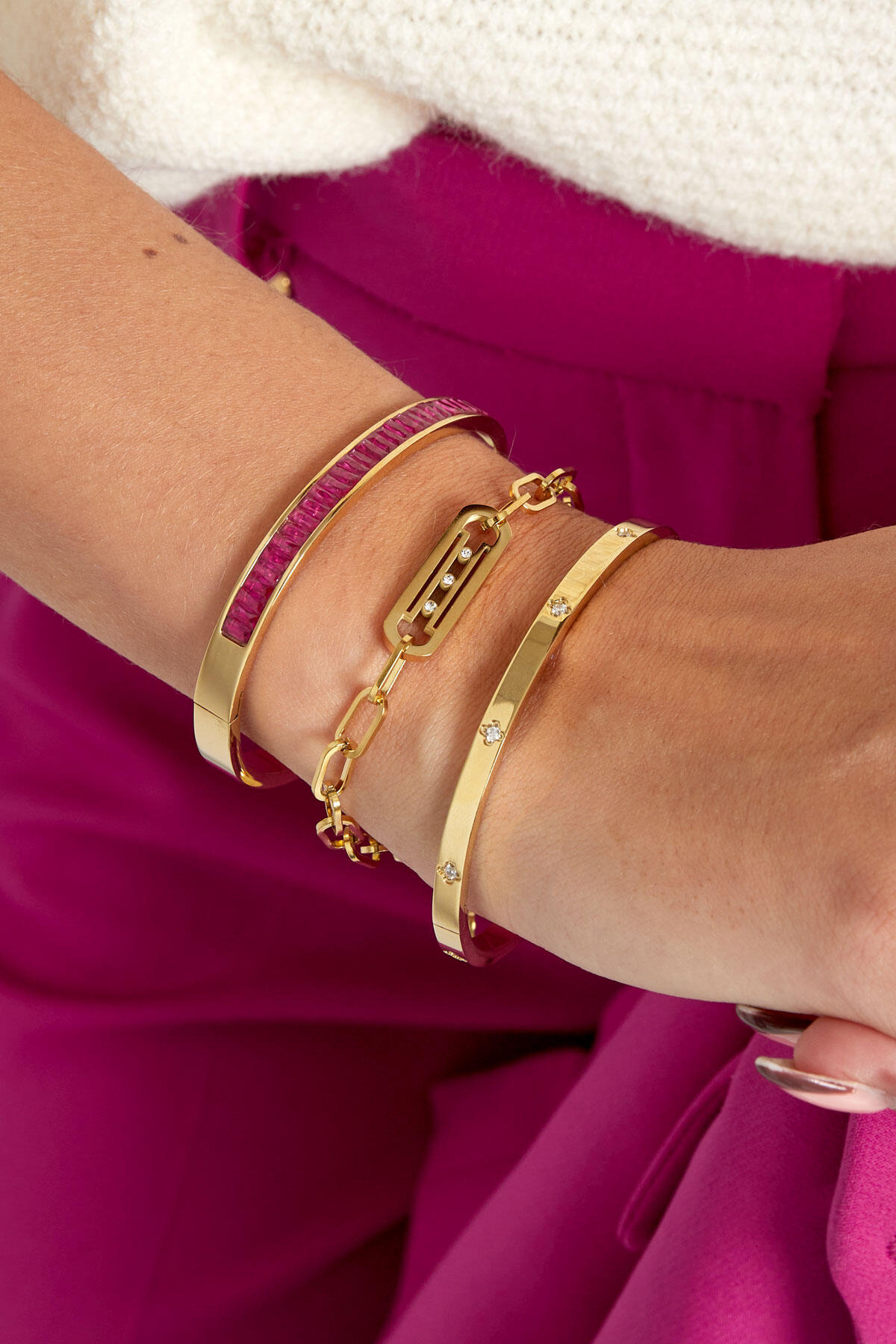 schakelarmband met steentjes h5Afbeelding2