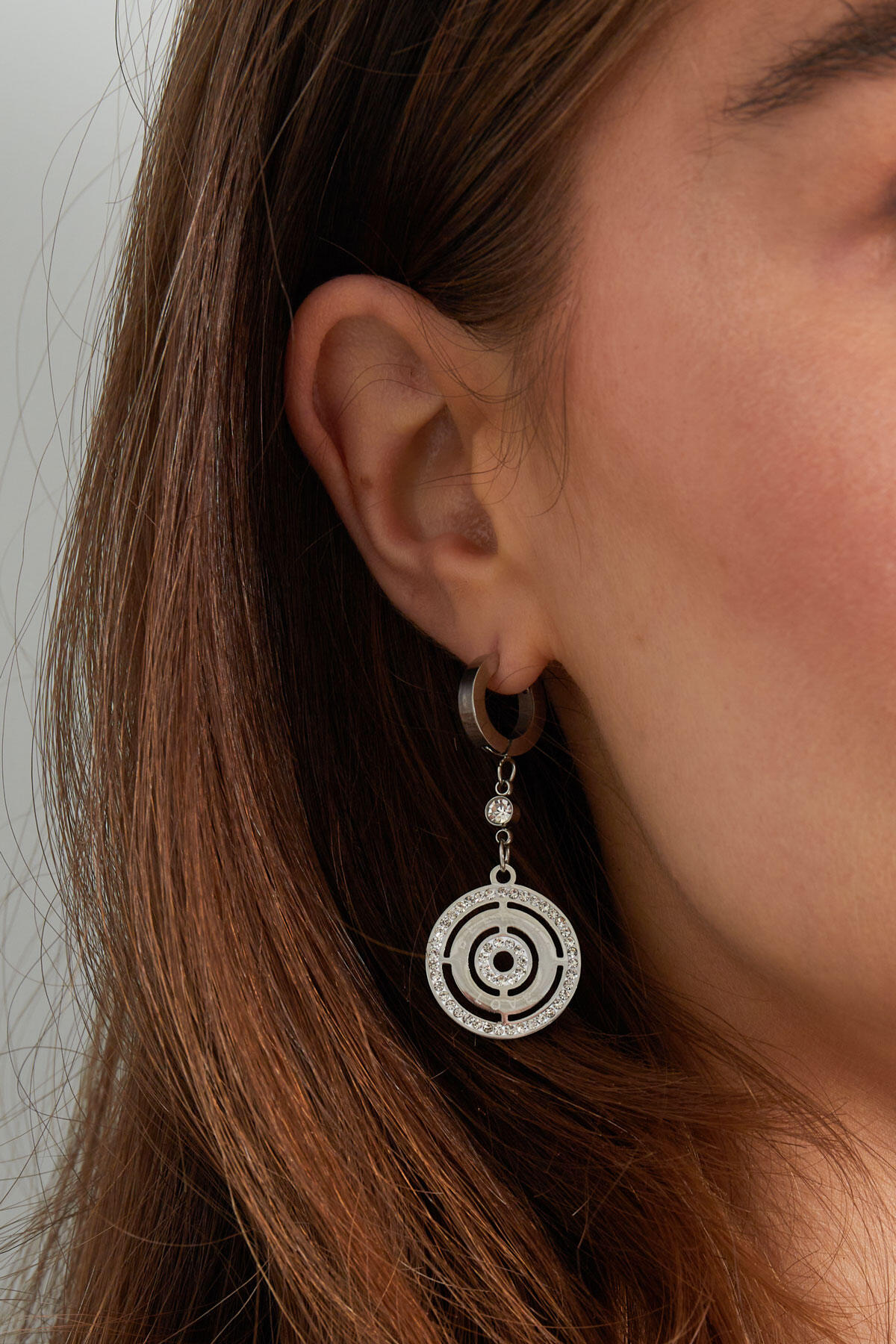 pendientes redondos con piedras h5 Imagen3