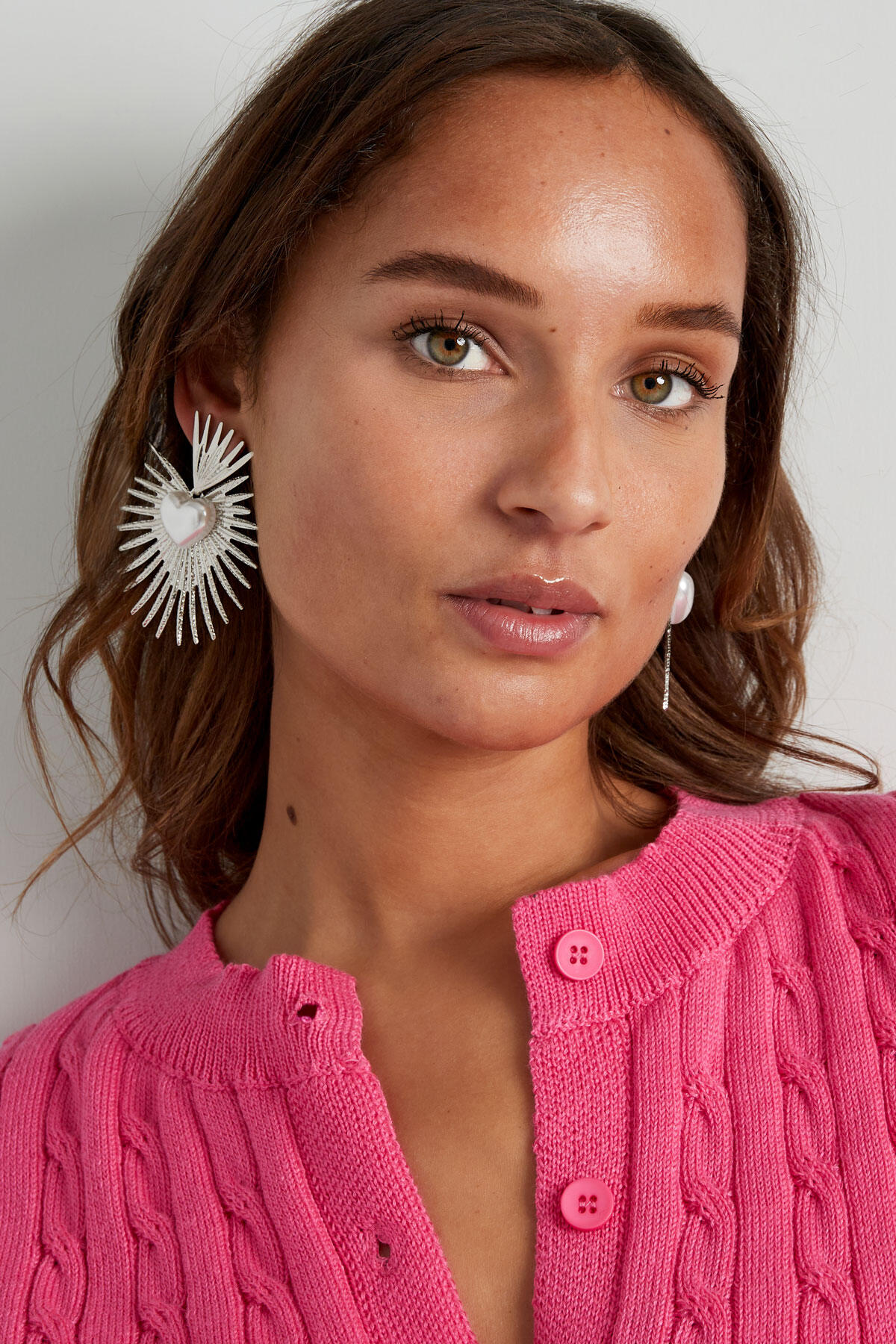 Classic Earring With Pearl Heart 2