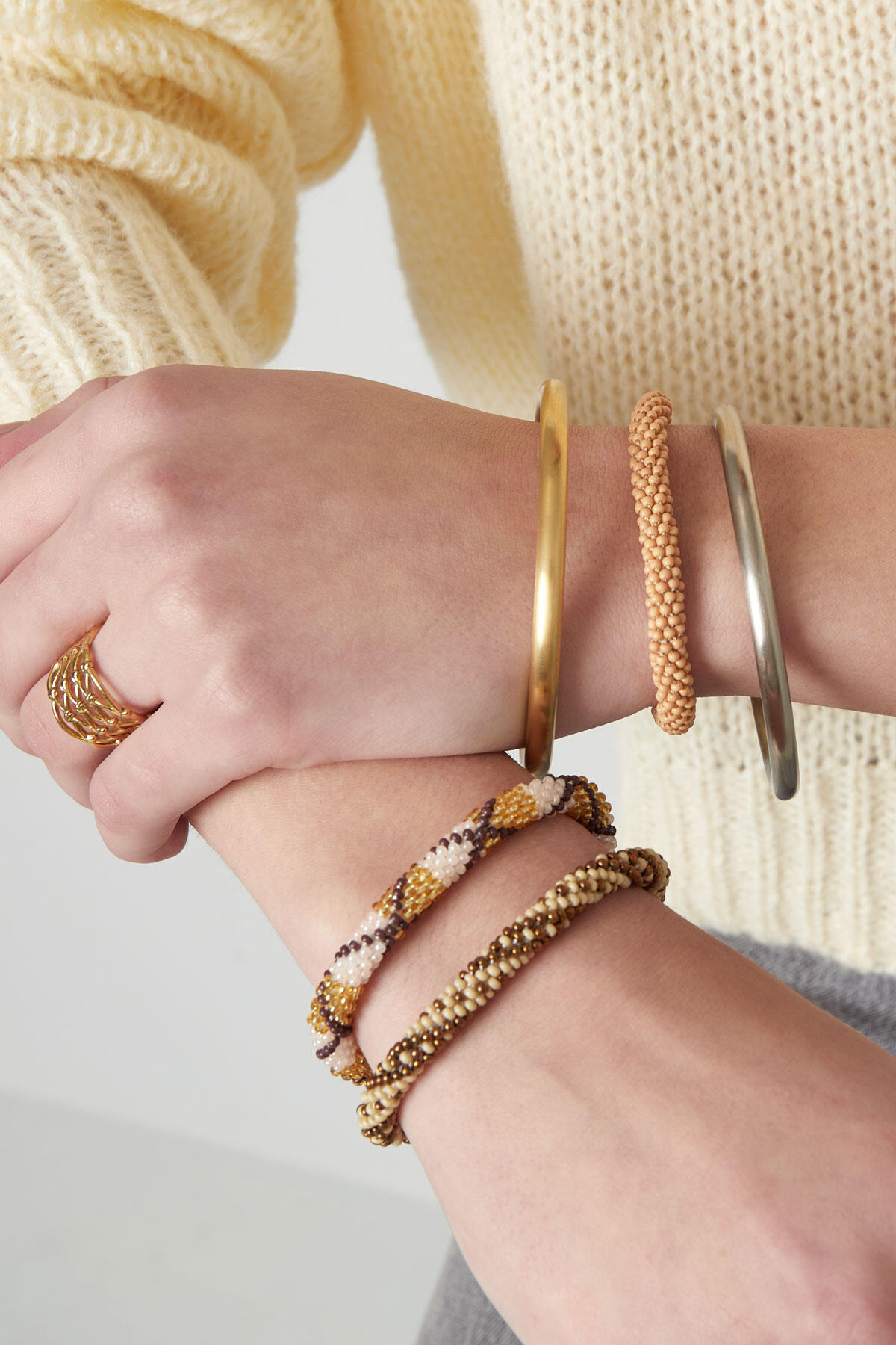 Bead bracelet figure - Gold color/brown Picture2
