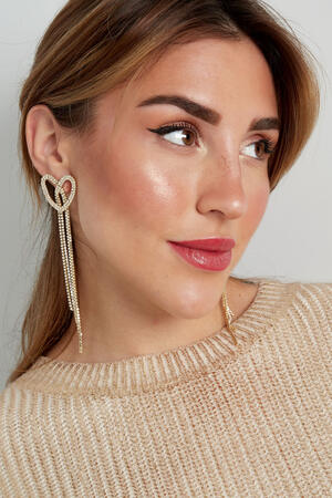 Earrings sparkly heart Gold Color - zircon copper h5 Picture4
