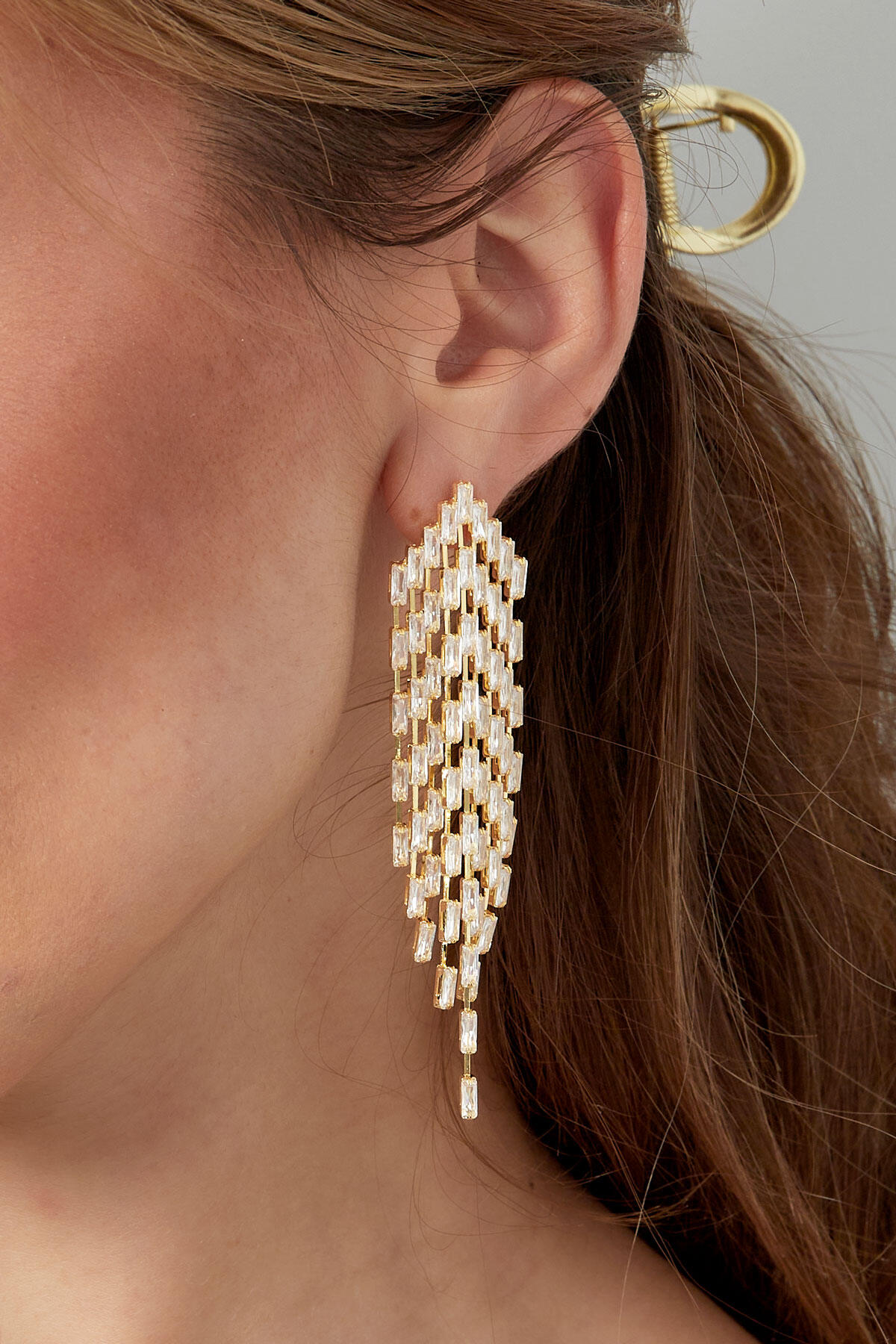 Pendientes brillantes mosto plata - circonita cobre h5 Imagen3