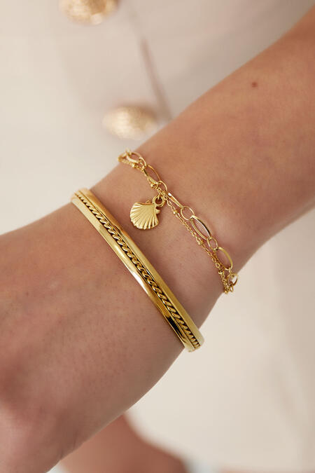 Beach-Vibe-Armband mit Muschelanhänger – Silber