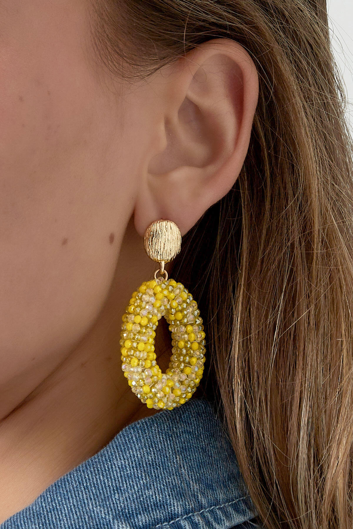 Boucle d'oreille ovale disco dip - multi h5 Image3