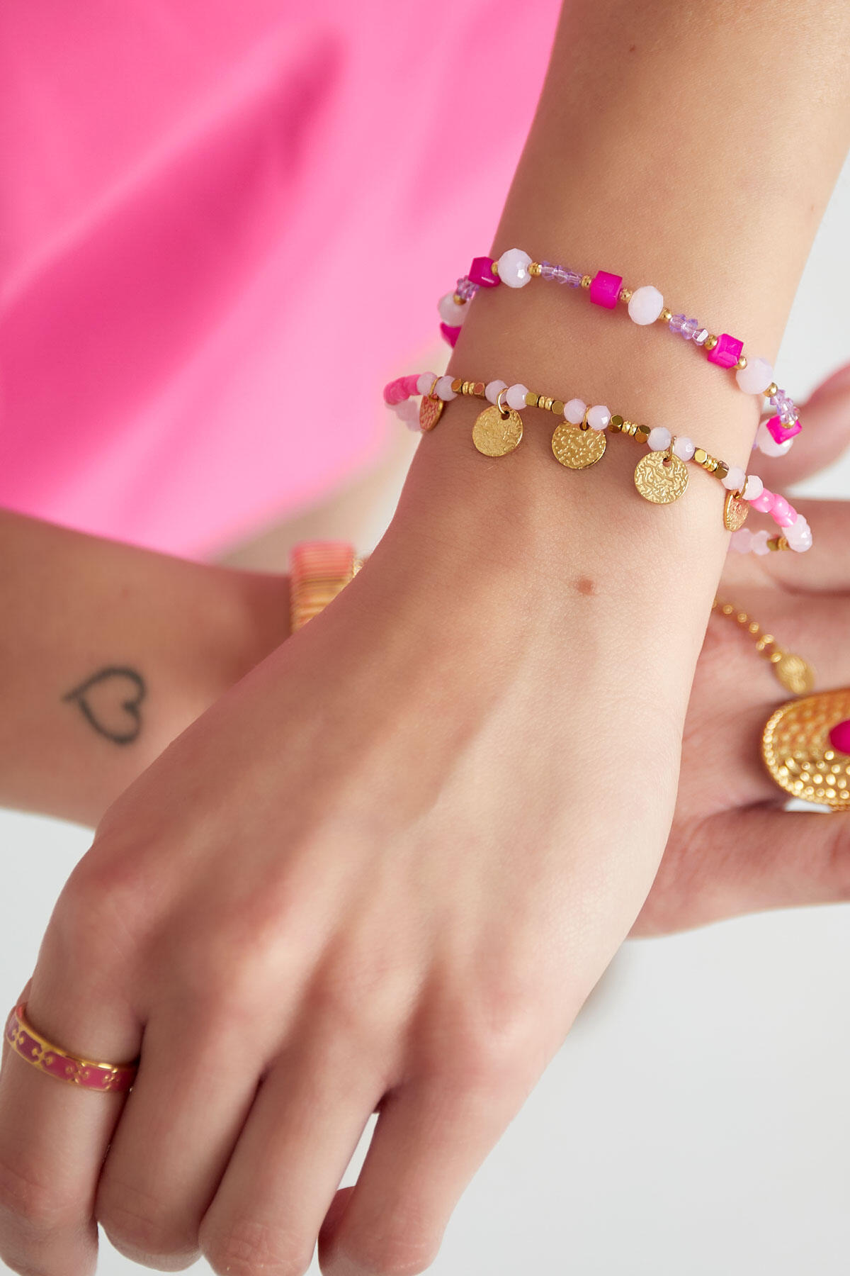 Armband twisted love - groen Goud kleur (Pak met plastic zak) h5 Afbeelding2