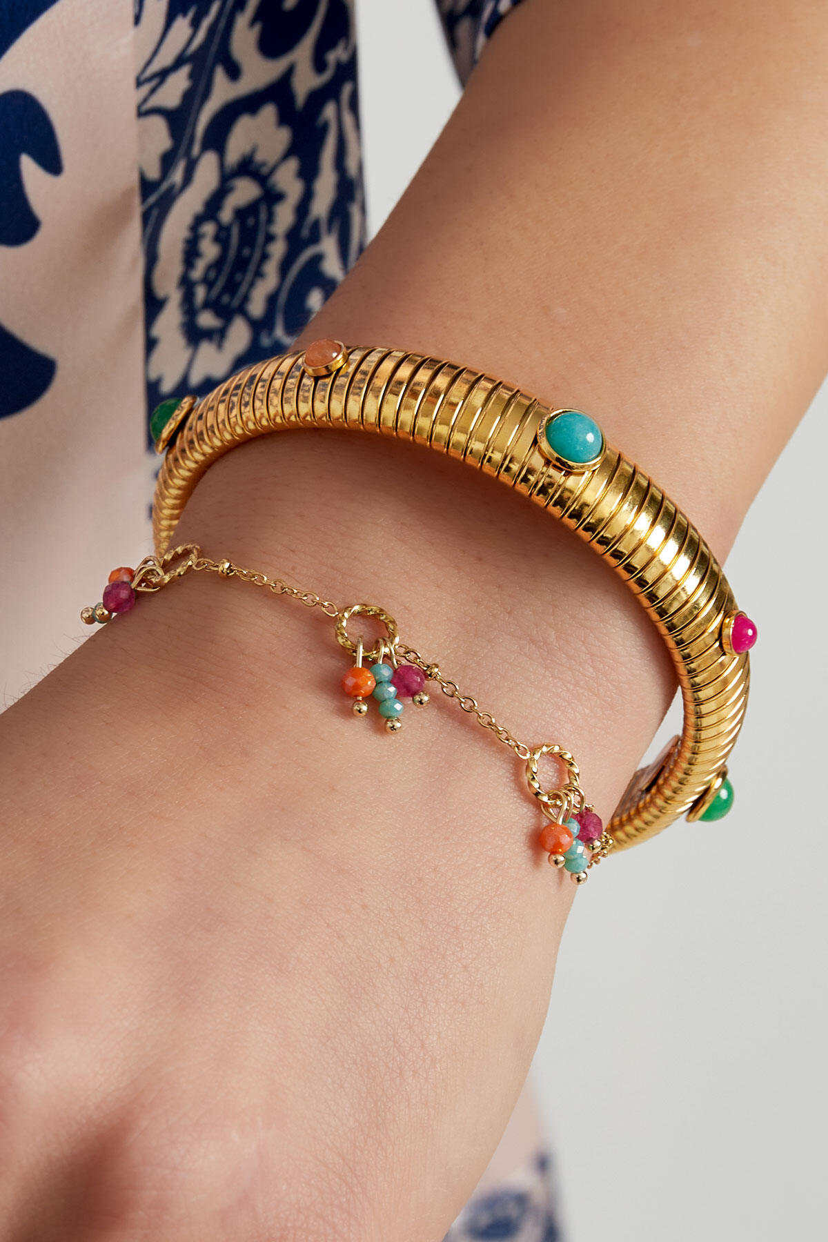 Bracciale colorato Fiesta - arancione rosa Immagine3