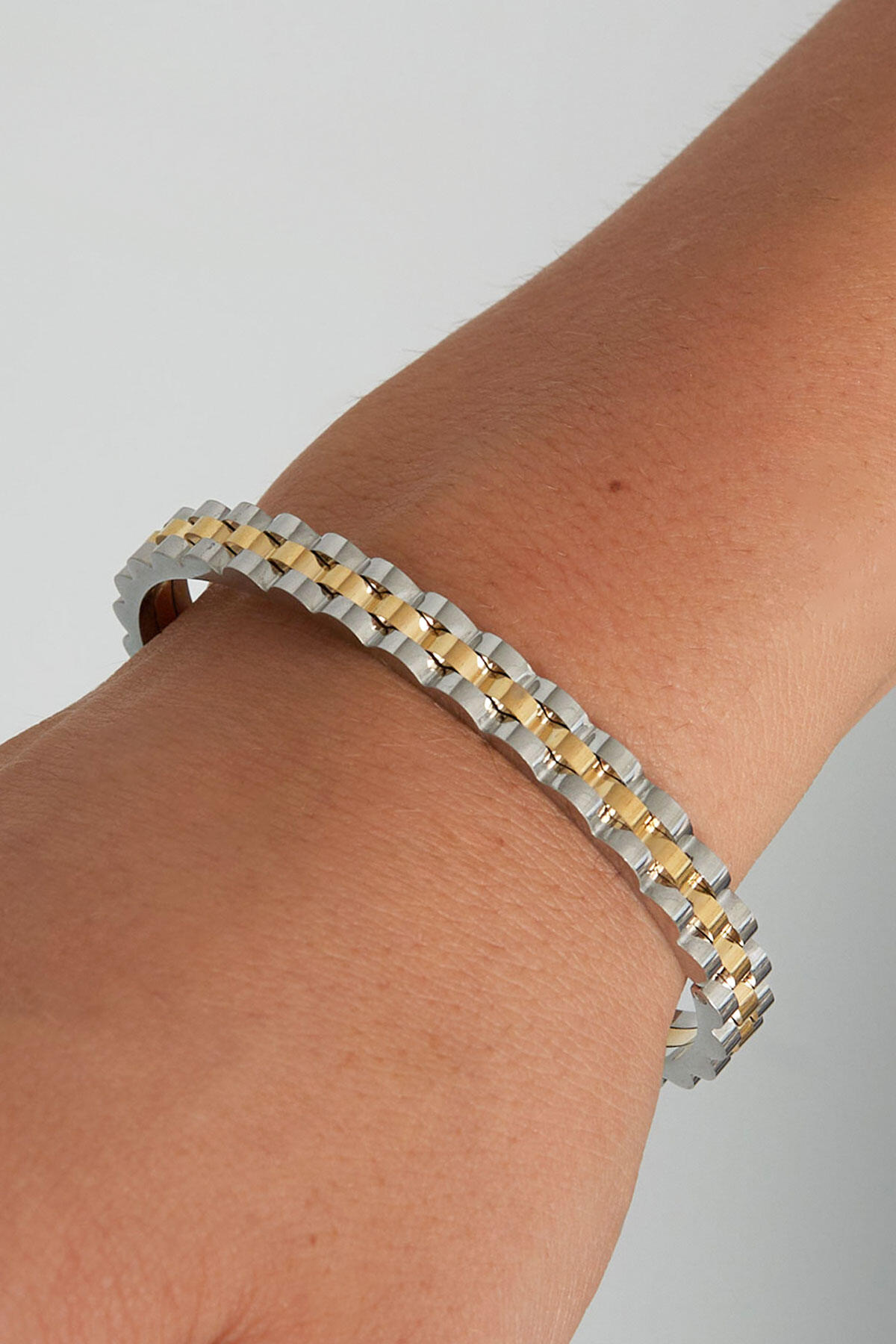 Link bangle bracelet - Silver Color color Picture3
