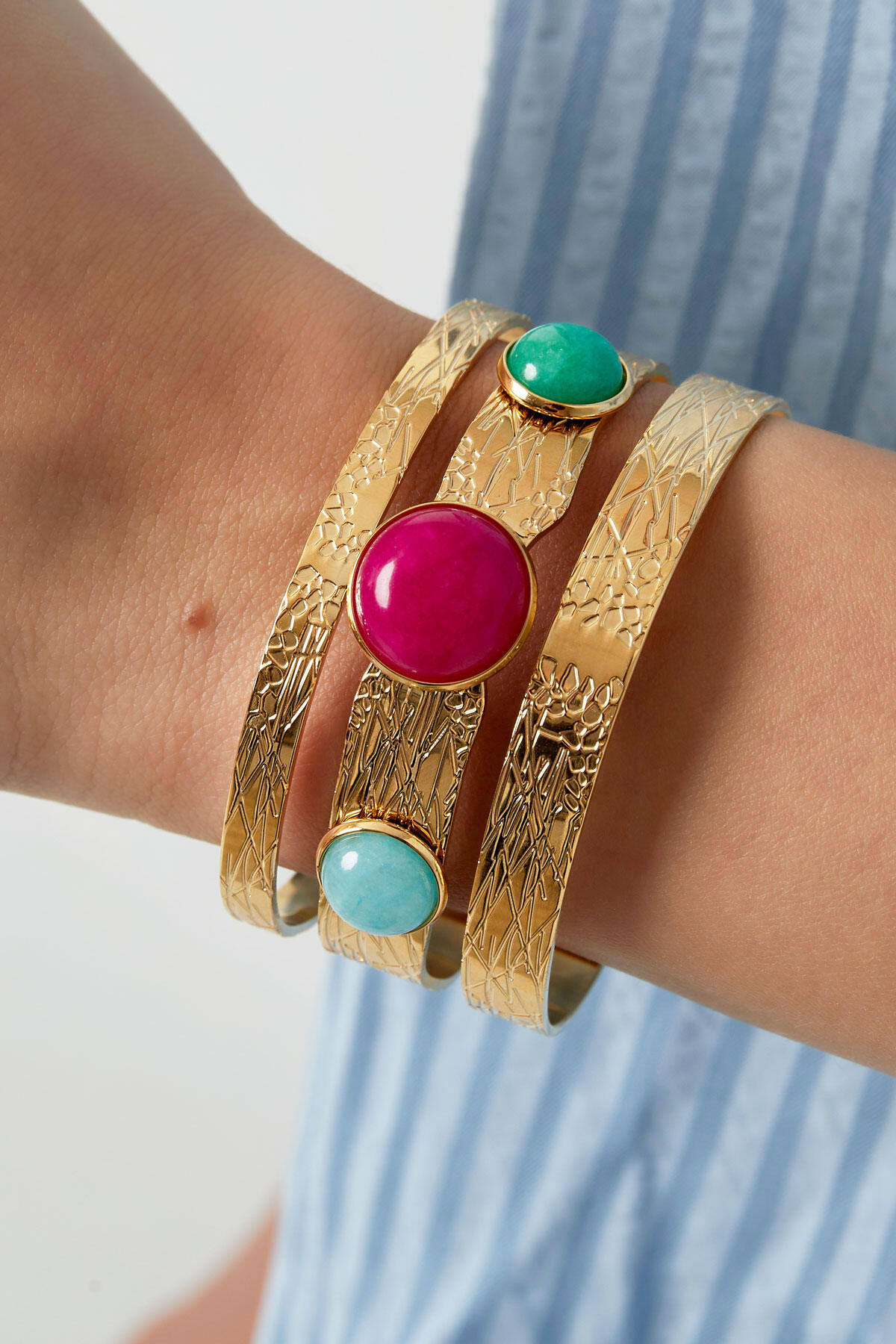 Böhmisches Aloha-Armband – Goldfarbe - Goldfarbefarbe