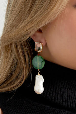Earrings vintage pearls - blue purple h5 Picture3