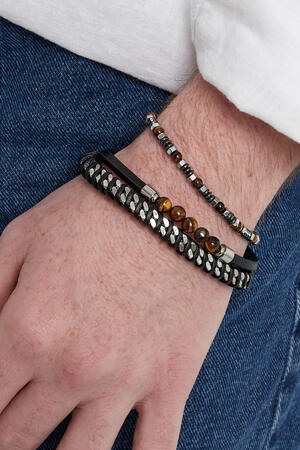 Pulsera de hombre sencilla con cuentas h5 Imagen2