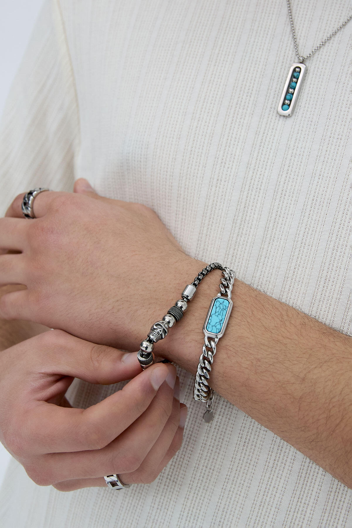 pulsera de eslabones con piedra Imagen3
