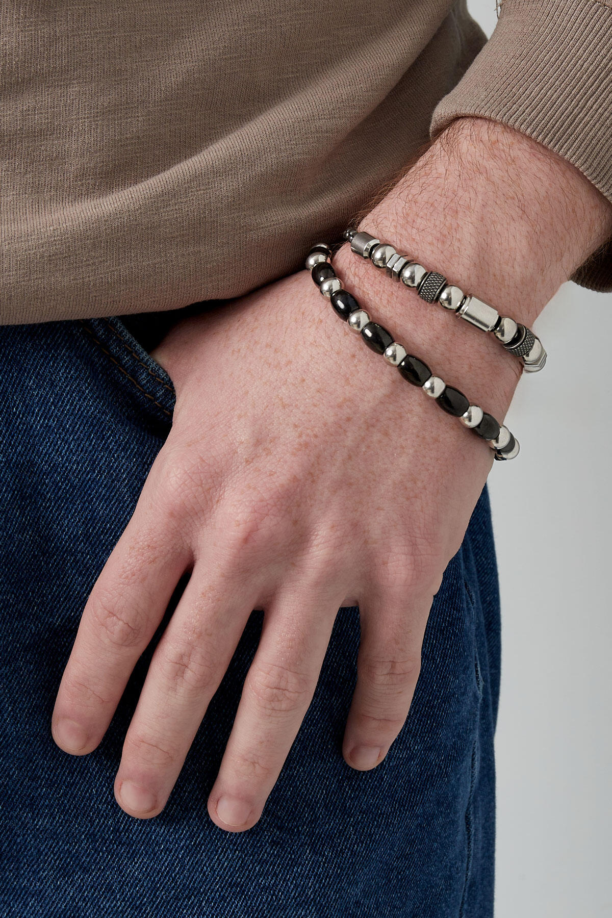 Men's bracelet omega wrap - Silver Color color 2