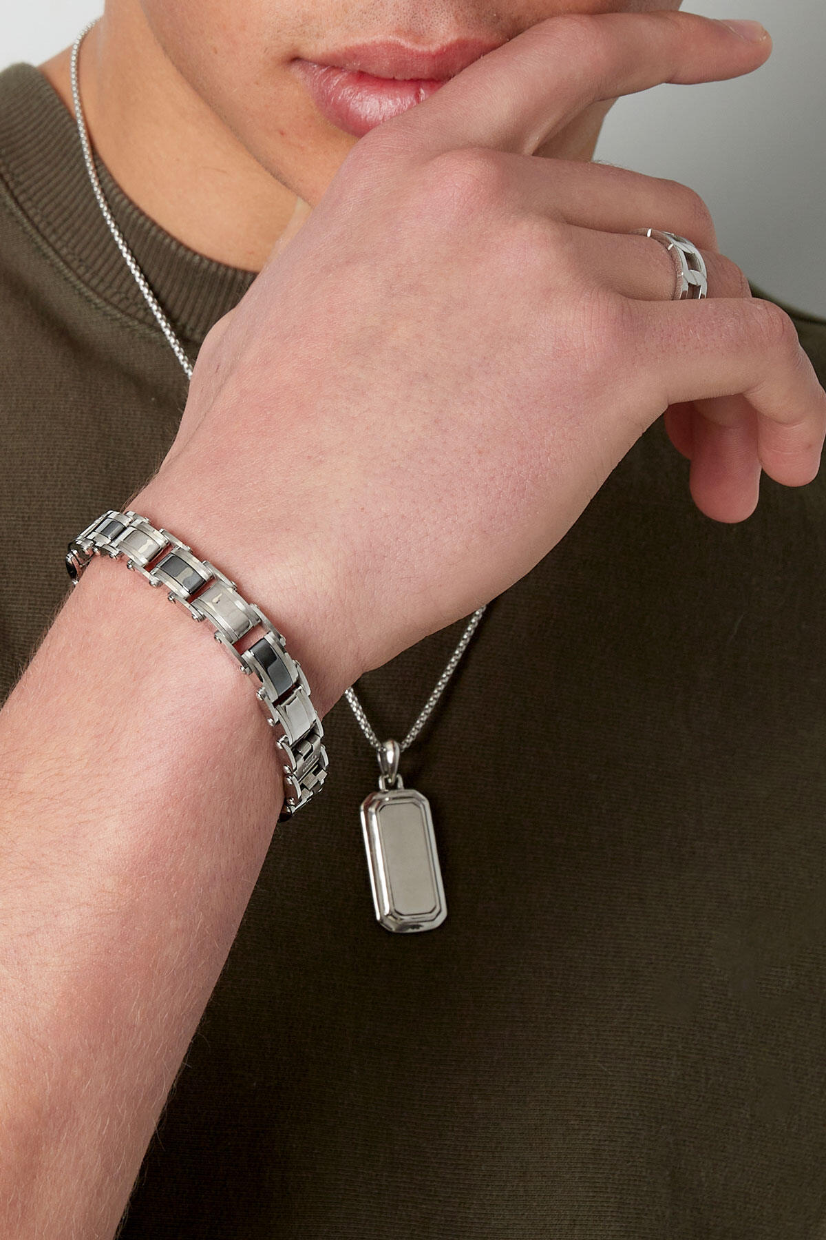 coarse linked men bracelet classy  2
