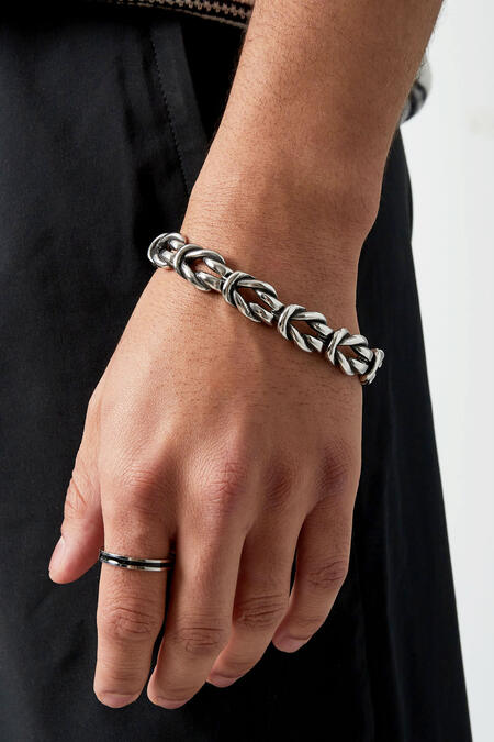 Men's bracelet vector wrap - Silver Color color 2