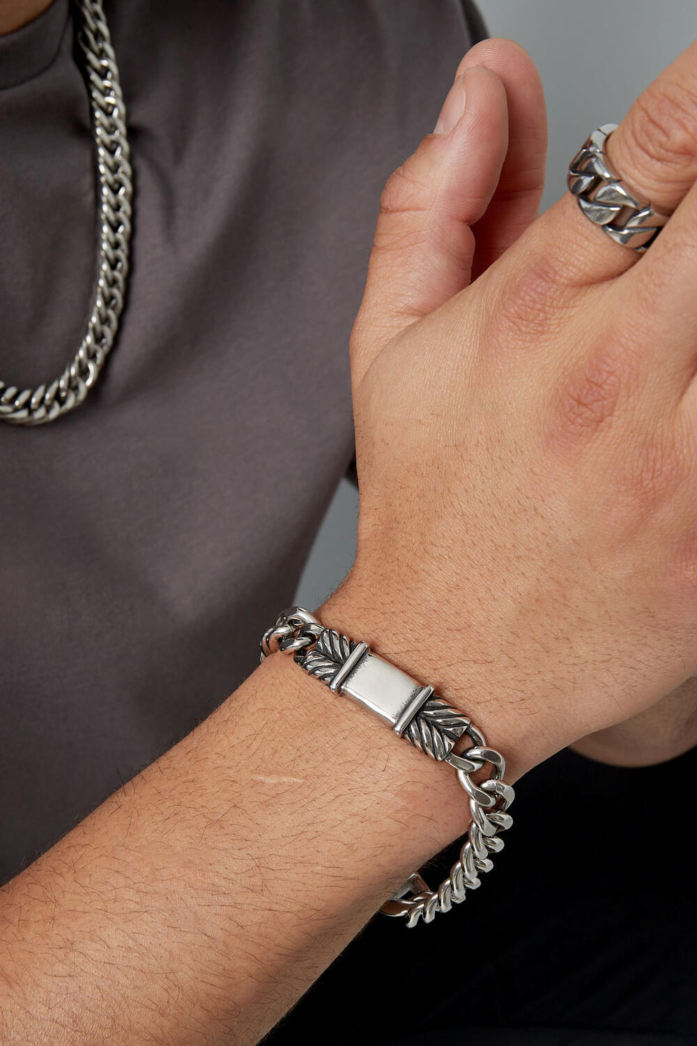 bracciale da uomo con chiusura in titanio Immagine2