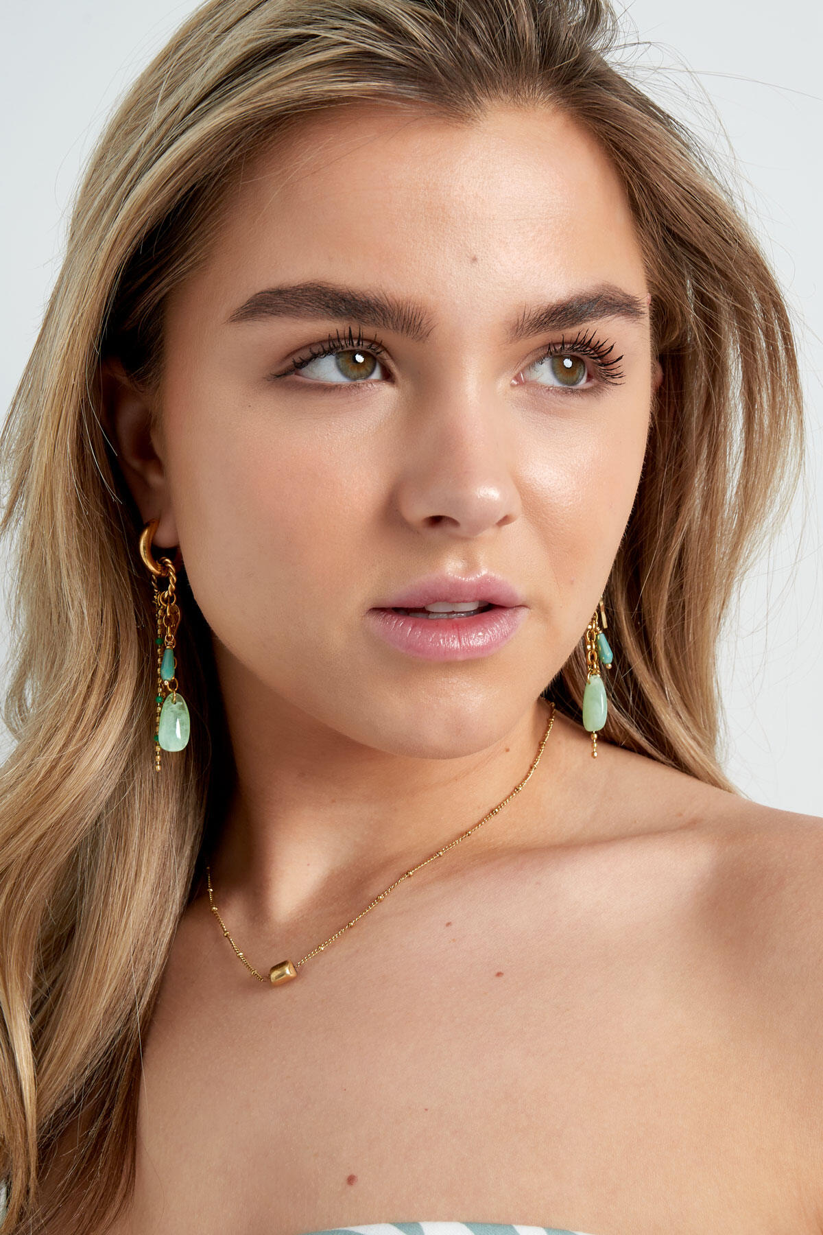 Pink Love Earrings - Pink/Gold Color  2