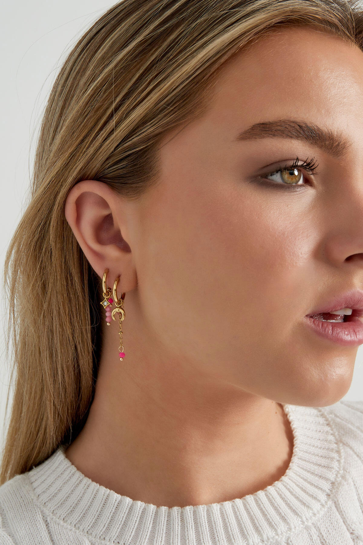 earrings crescent moon colorful 2