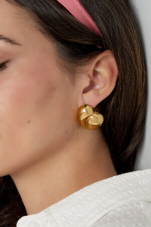 Boucles d'oreilles forme coeur - doré h5 Image2