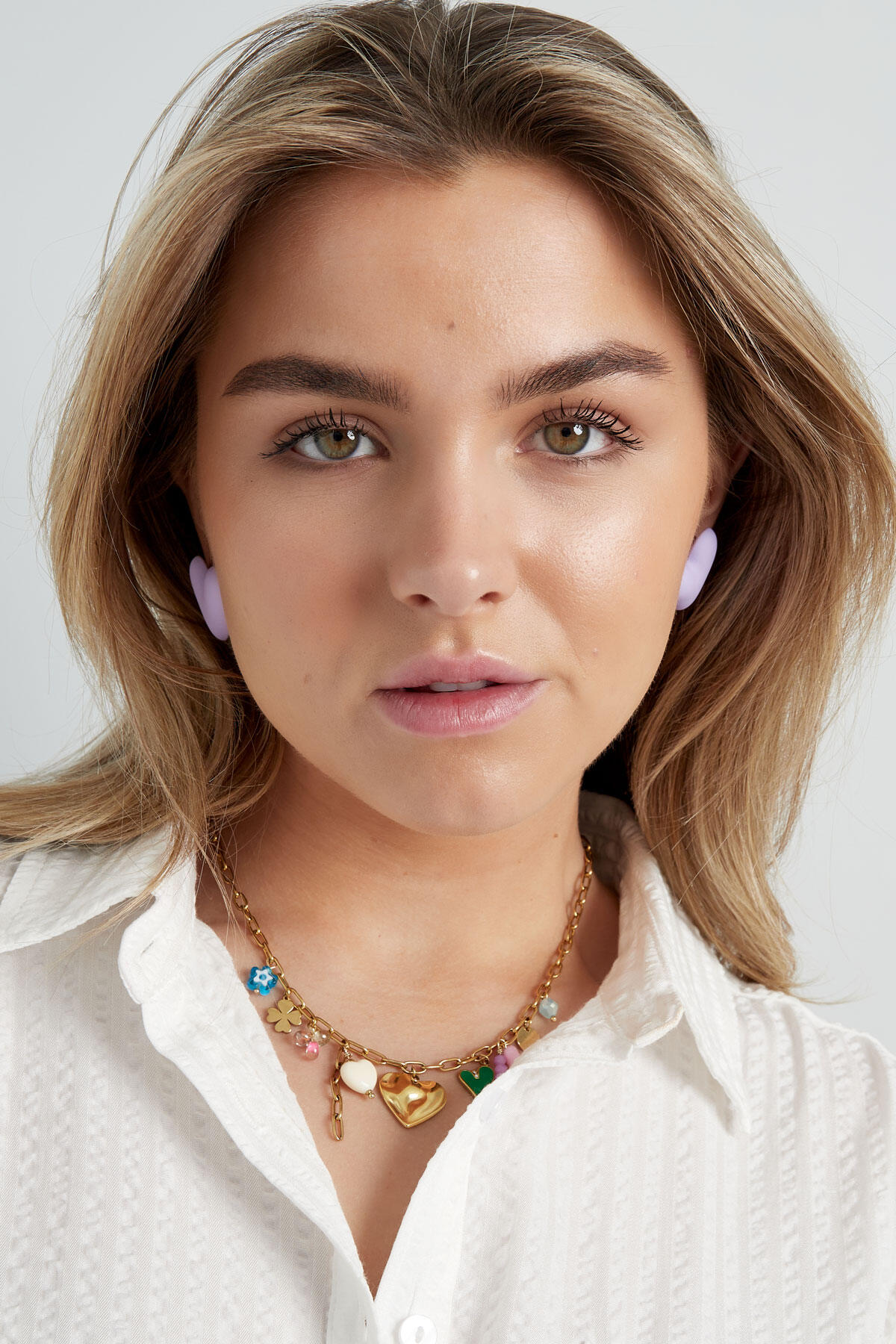 Colorful love earrings