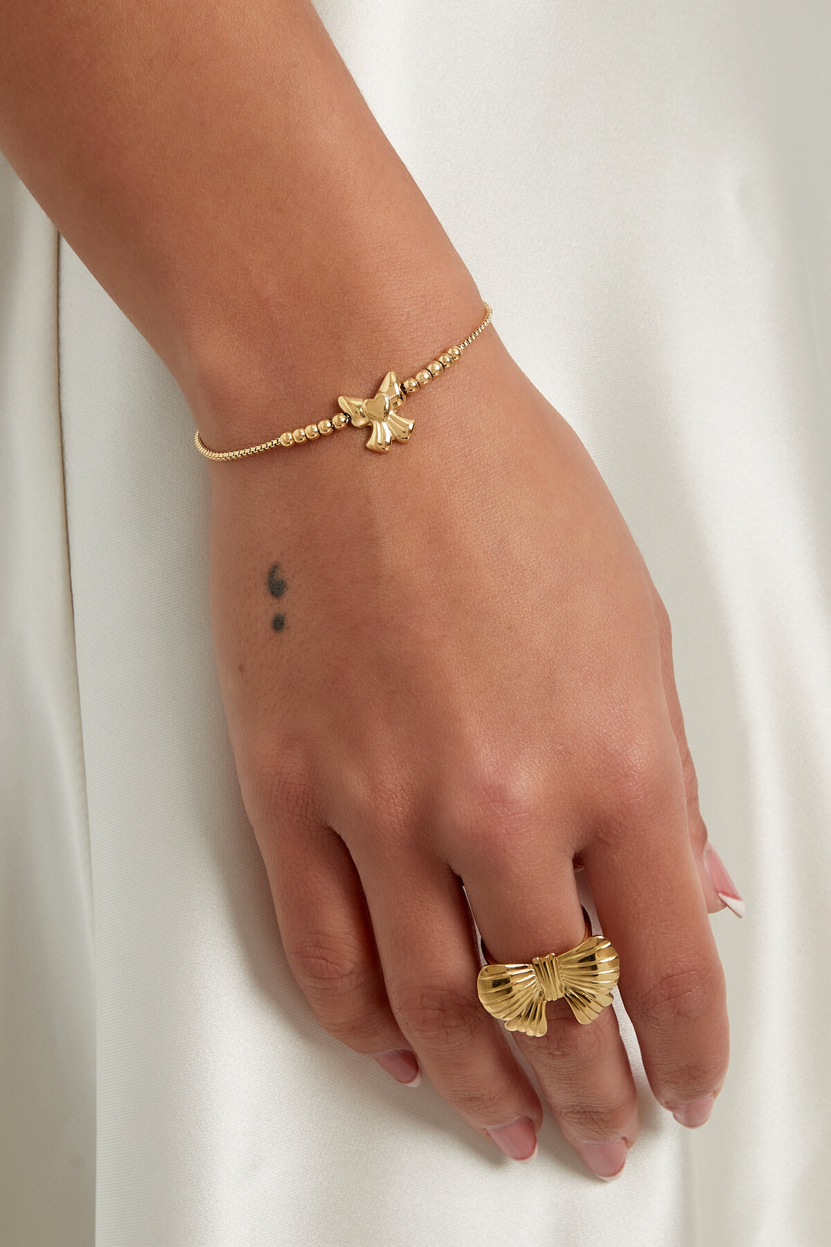 cute strik met kralen armband Afbeelding3