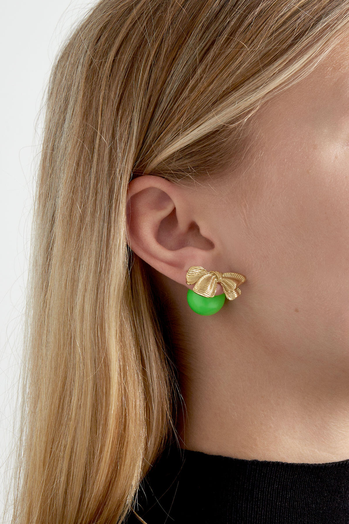 Boucles d'oreilles clous noeud couleur h5 Image2